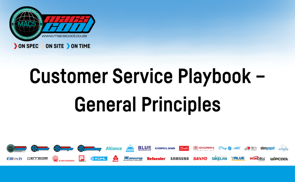 Customer Service Playbook – General Principles